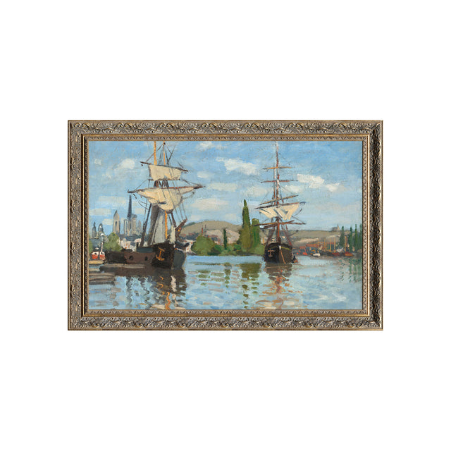 "Ships Riding on the Seine at Rouen" By Claude Monet