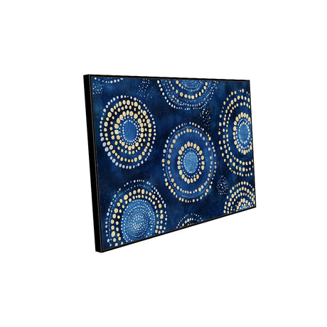 Celestial Harmony Blue And Gold Canvas Wall Art