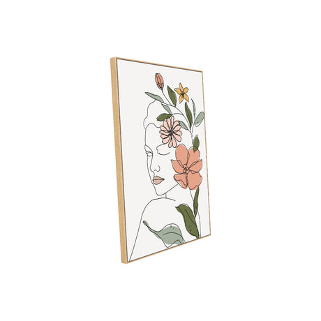 Floral Harmony Line Art Canvas Wall Art