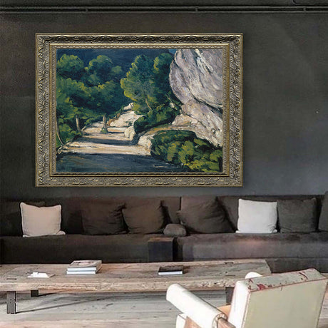 Road With Trees In Rocky Mountains By Paul Cézanne