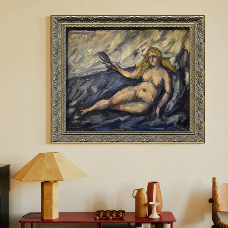 Woman With A Mirror By Paul Cézanne