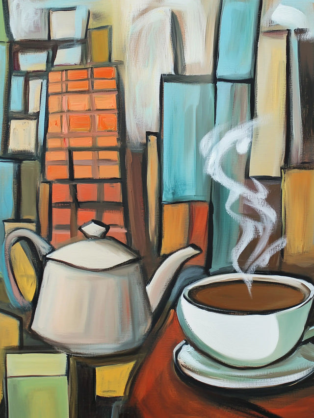 Modern Coffee Break – Contemporary Kitchen Décor Canvas Wall Art