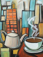 Modern Coffee Break – Contemporary Kitchen Décor Canvas Wall Art