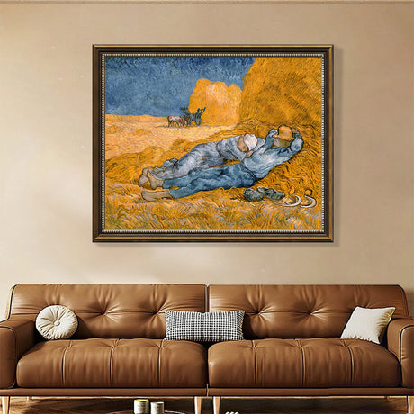 Resting In The Wheatfield - Inspired By Vincent Van Gogh Canvas Wall Art