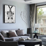 Funny Rabbit Bathroom  – Quirky Black & White Humor Décor Canvas Wall Art