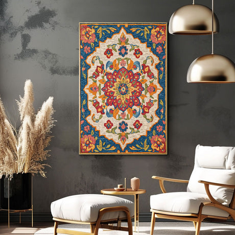 Bohemian Floral Mandala Canvas Wall Art