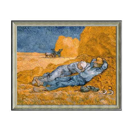 Resting In The Wheatfield - Inspired By Vincent Van Gogh Canvas Wall Art