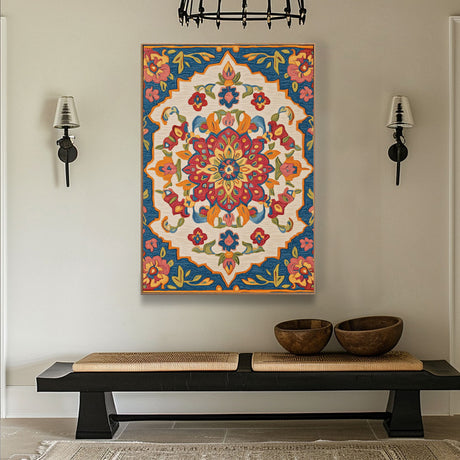 Bohemian Floral Mandala Canvas Wall Art