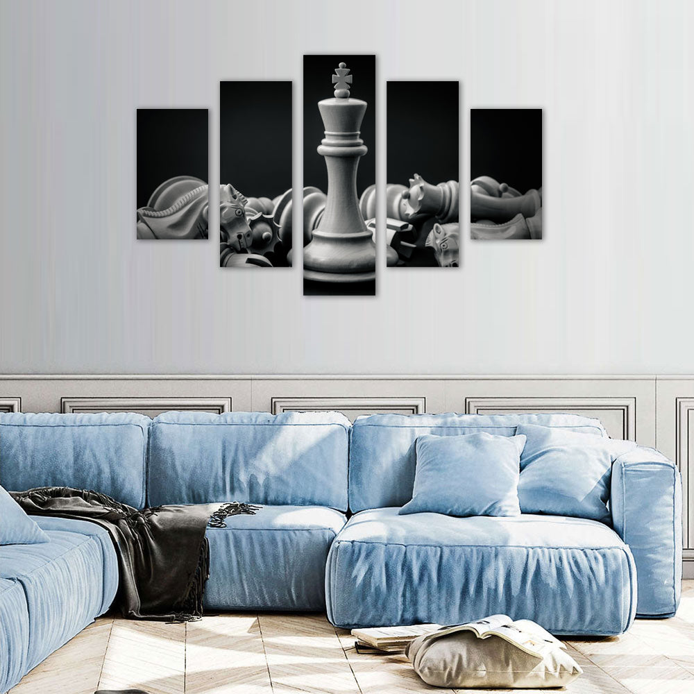 5-Piece Chess King Canvas Wall Art