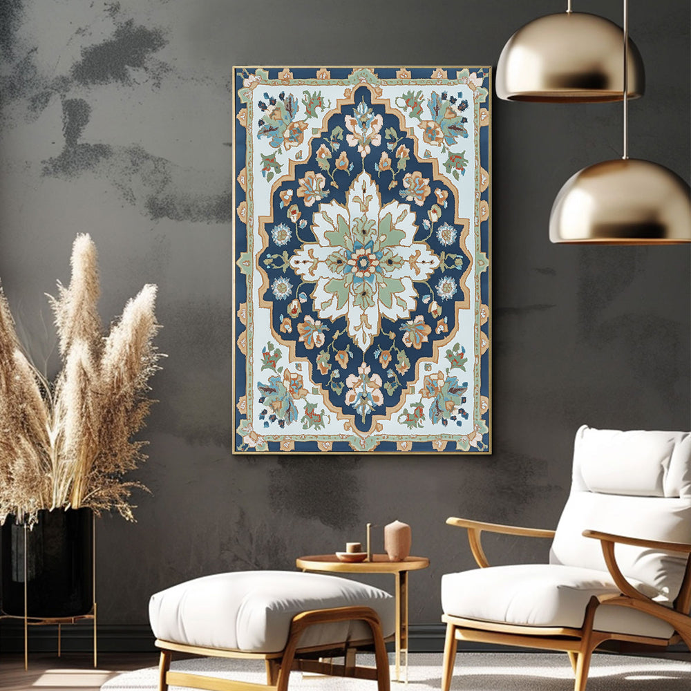 Bohemian Elegance Floral Medallion Canvas Wall Art