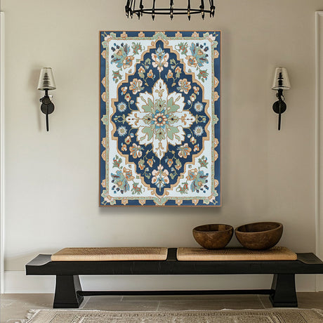 Bohemian Elegance Floral Medallion Canvas Wall Art