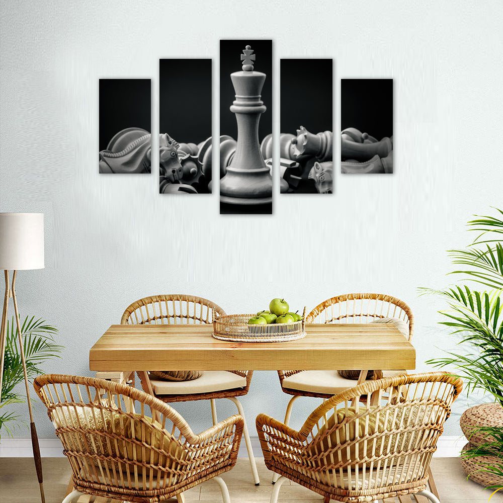 5-Piece Chess King Canvas Wall Art