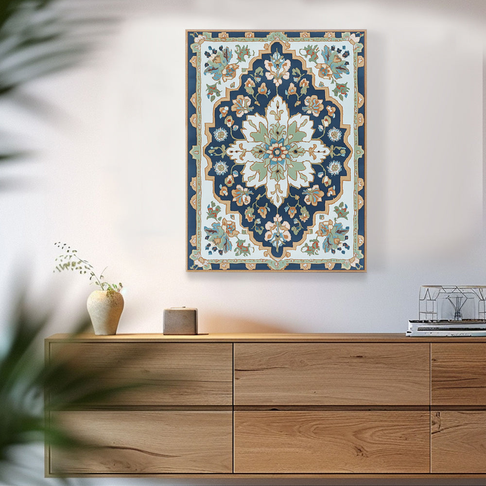 Bohemian Elegance Floral Medallion Canvas Wall Art