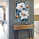 Midnight Bloom Canvas Wall Art – Elegant Floral Artwork for Home Decor