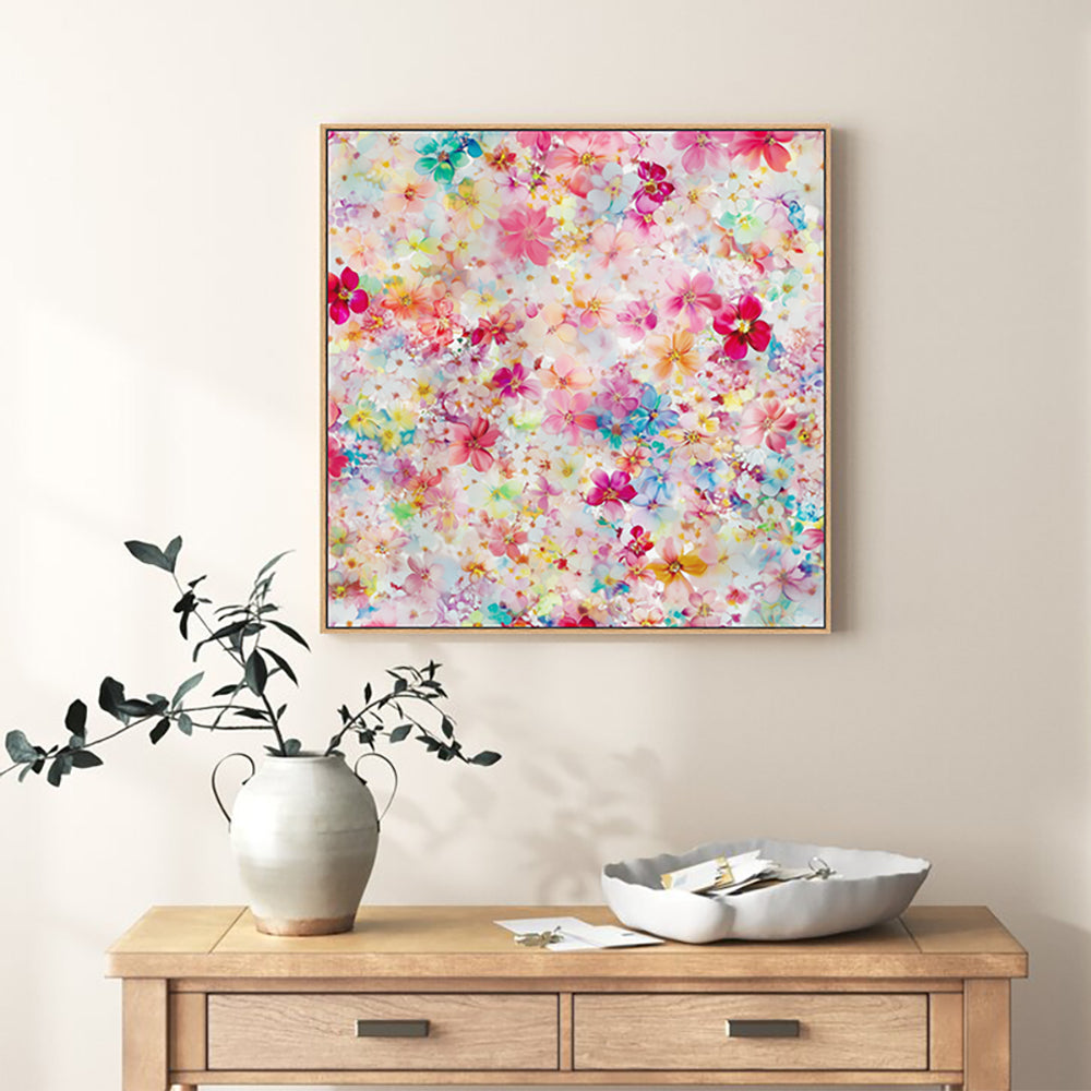 Vibrant Floral Bloom Canvas Wall Art - Colorful Home Decor