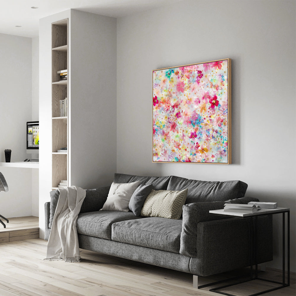Vibrant Floral Bloom Canvas Wall Art - Colorful Home Decor