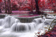 Enchanted Crimson Falls Canvas Wall Art
