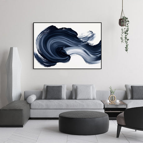 Deep Blue Brushstroke Canvas Wall Art