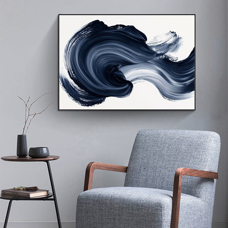 Deep Blue Brushstroke Canvas Wall Art