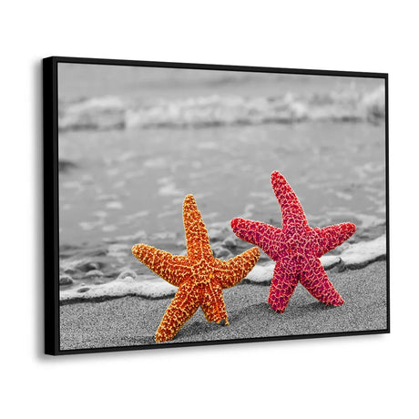 Duo Yellow and Red Starfish Canvas Wall Art