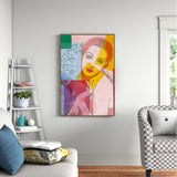 Dynamic Color Block Portrait Canvas - Artistic Wall Decor