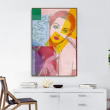 Dynamic Color Block Portrait Canvas - Artistic Wall Decor