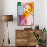 Dynamic Color Block Portrait Canvas - Artistic Wall Decor