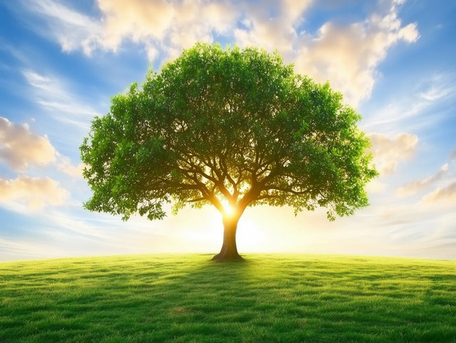 Lone Tree At Sunrise Canvas Wall Art