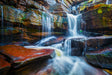 Crimson Stone Falls Canvas Wall Art