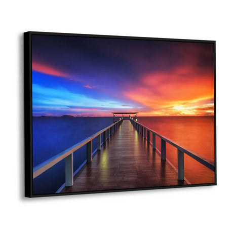 Colorful Sunset Pier Canvas Wall Art