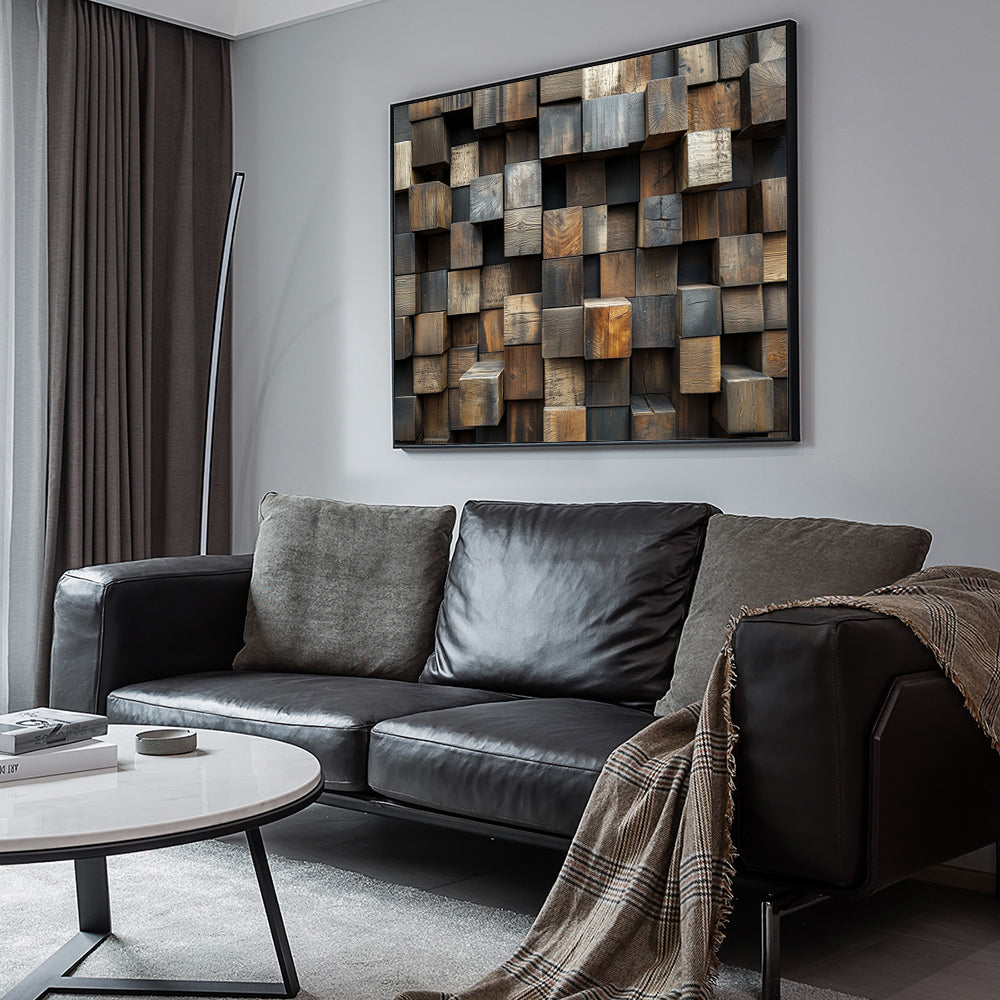 Rustic 3D Wooden Panel Canvas Wall Art