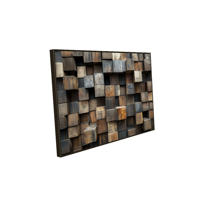 Rustic 3D Wooden Panel Canvas Wall Art