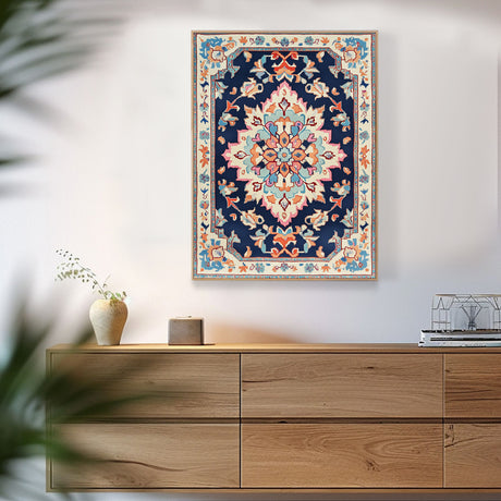 Navy Medallion Bohemian Canvas Wall Art