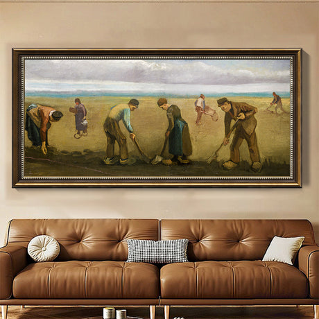 The Potato Diggers - A Tribute To Van Gogh’s Rural Mastery Canvas Wall Art