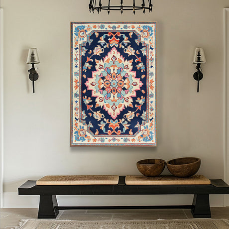 Navy Medallion Bohemian Canvas Wall Art