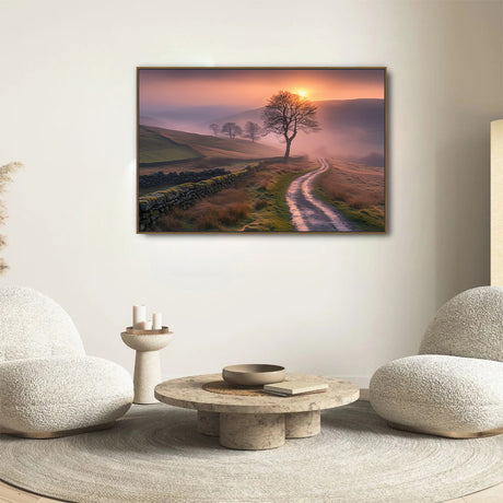 Serene Countryside Sunset Canvas Wall Art