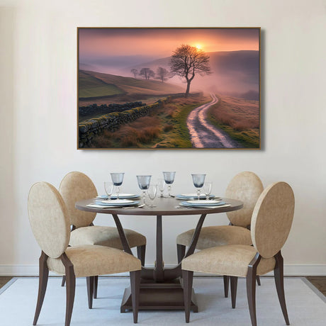 Serene Countryside Sunset Canvas Wall Art