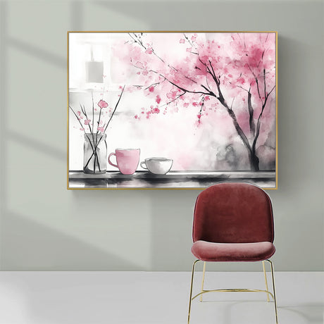 Canvas Wall Art - Serene Cherry Blossom Scene