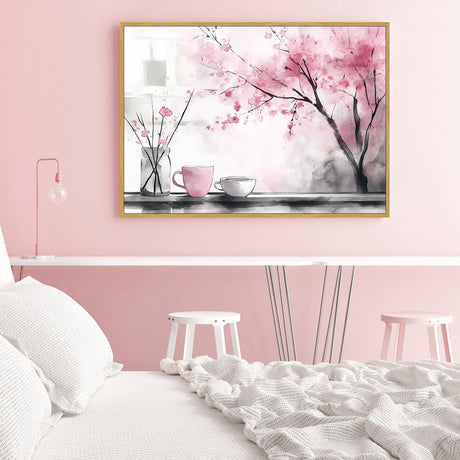 Canvas Wall Art - Serene Cherry Blossom Scene