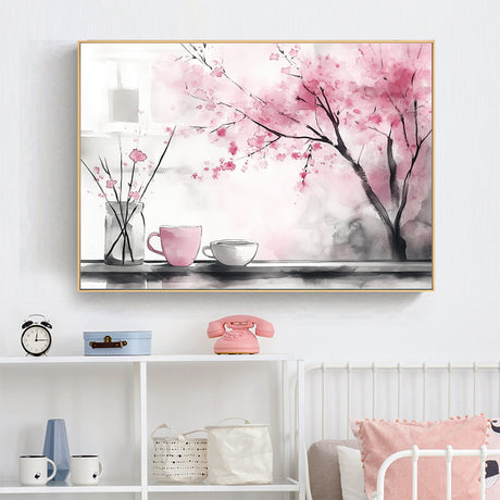 Canvas Wall Art - Serene Cherry Blossom Scene