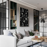 Elegant Black Floral Canvas Wall Art
