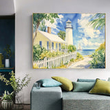 Canvas Wall Art - Coastal Lighthouse Retreat