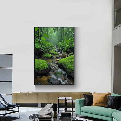 Tranquil Forest Stream Canvas Wall Art