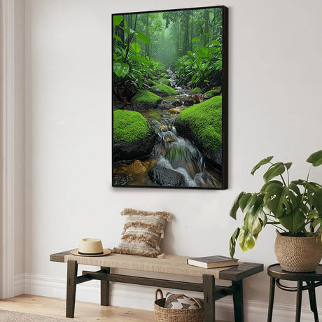 Tranquil Forest Stream Canvas Wall Art