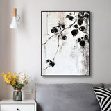 Canvas Wall Art - Minimalist Black And White Botanical Design