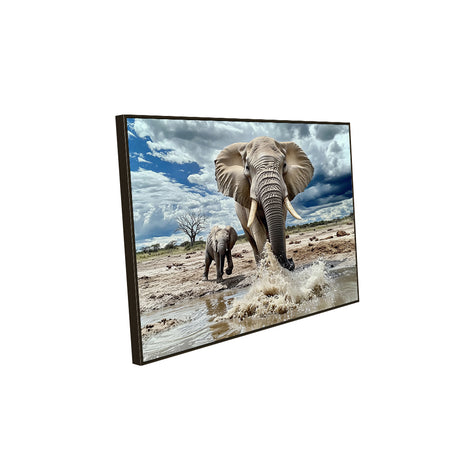 Canvas Wall Art - Majestic Elephants In The Wild