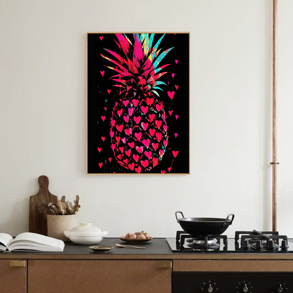 Neon Pineapple – Vibrant Tropical Décor Canvas Wall Art