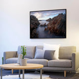 Misty Coastal Rockscape Canvas Wall Art