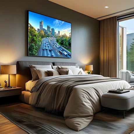 Canvas Wall Art - Urban Cityscape With Skyline And Highway