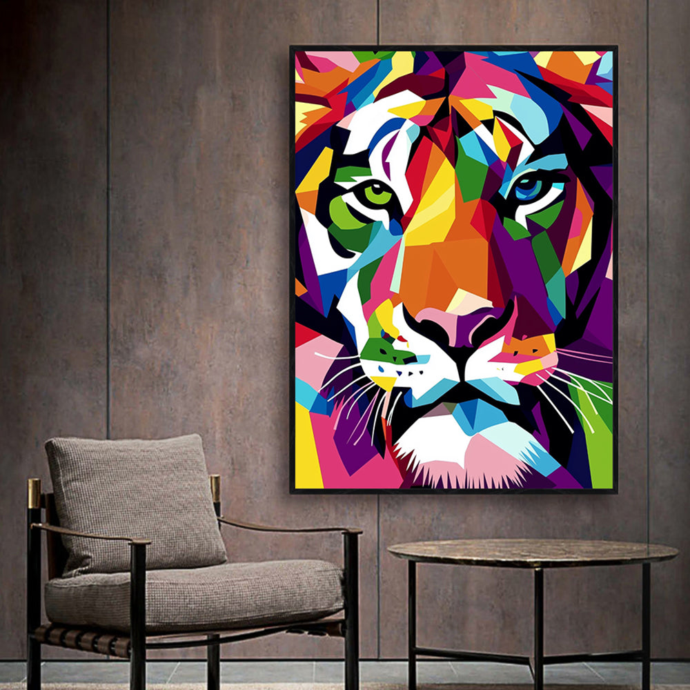 Vibrant Tiger Pop Art Canvas Wall Art